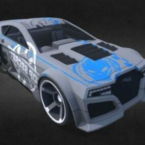 Beyaz Sedan Araba Konsepti 3D model