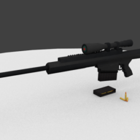 Pistolet de sniper militaire de 50 calories modèle 3D