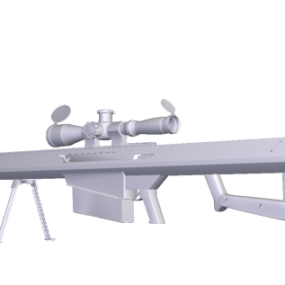 Military 50 Cal Barrett Gun 3d model