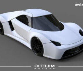 सफेद 5जी कपल स्पोर्ट कार 3डी मॉडल