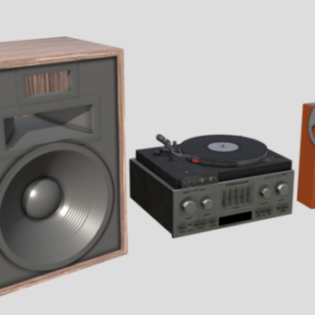 80er Jahre Hifi-Stereo-Lautsprecher 3D-Modell