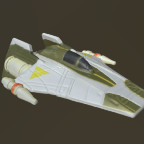 Diseño de nave espacial de ciencia ficción A-wing modelo 3d