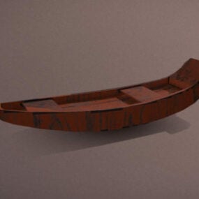 Small Wood Boat 3d model
