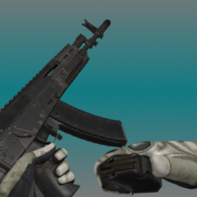 銃 Ak-12 アニメーション 3D モデル