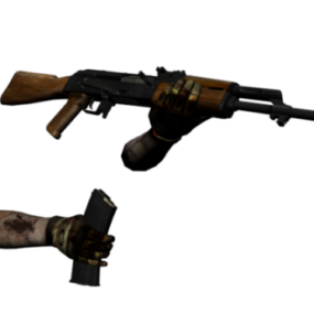 Ak-47 Gun Animation 3D-Modell