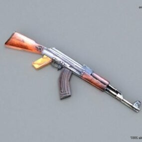 Ak47 Lowpoly Gun Design 3d-modell