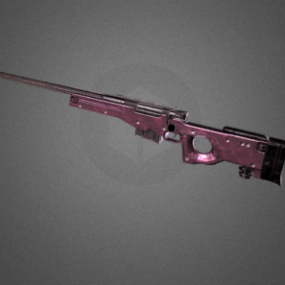 Růžový 3D model zbraně Camo Gun
