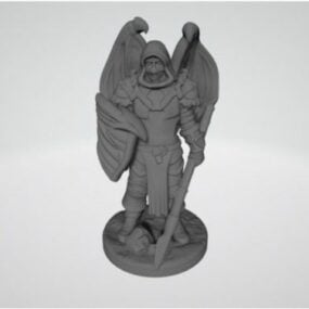 Mô hình điêu khắc nhân vật chiến binh giáo 3d