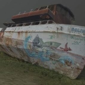 Model 3D opuszczonej łodzi
