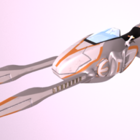 Aeromoto Sci-Fi ruimteschipontwerp 3D-model