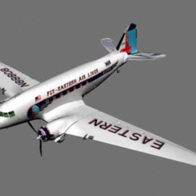 Commercial Airplane Dc3 3d model
