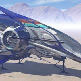 Modello 3d di navicella spaziale futuristica Space Tug