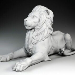 Lion Sculpture Statue 3d-modell