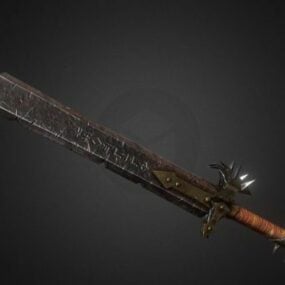 3д модель древнего меча-оружия