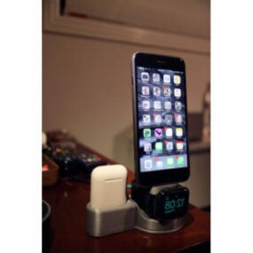 Apple Watch Iphone Stand Airpods Charger דגם 3D