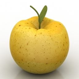 Modelo 3d de manzana amarilla