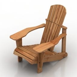 Ghế bành gỗ Adirondack mẫu 3d