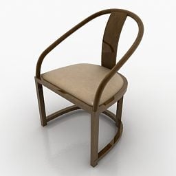Mẫu ghế bành gỗ Armani Design 3d