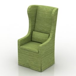 Armchair Wingback Furniture Design 3d model