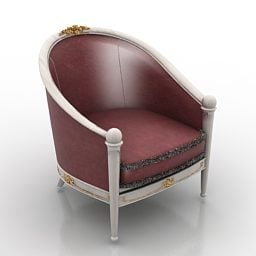 كرسي بذراعين مصنوع من الجلد تصميم Busnelli نموذج ثلاثي الأبعاد