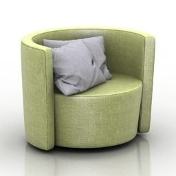 Living Room Round Armchair Design 3d model