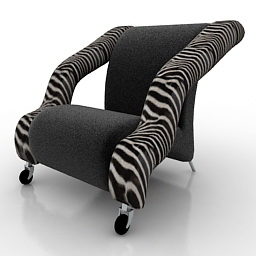 Black Armchair Formitalia Design 3d model