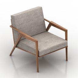 Living Room Fabric Armchair 3d model