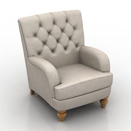 صندلی راحتی چرم مدل Mantellassi طرح سه بعدی