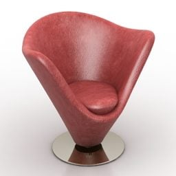 3д модель Кожаного Цветочного Кресла Дизайн