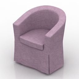 كرسي بذراعين لغرفة المعيشة لون بنفسجي نموذج ثلاثي الأبعاد