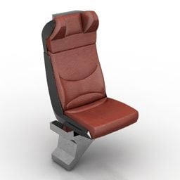 صندلی راحتی چرمی پشت بلند مدل سه بعدی