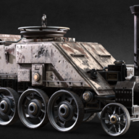 Train à vapeur vintage modèle 3D