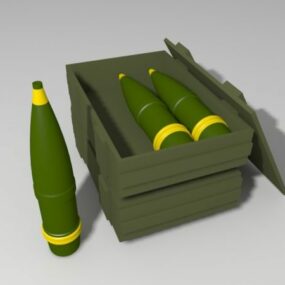 3д модель армейских артиллерийских снарядов