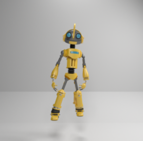 Modelo 3d del personaje del robot Atom Optimist