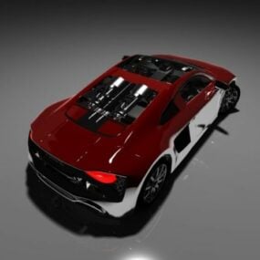 Rode Audi auto 2017 3D-model