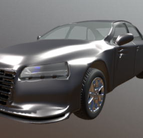 Model 3D czarnego samochodu Audi