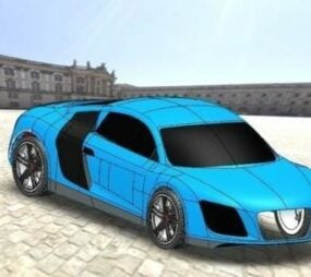 Blue Audi Car Amimated 3d model