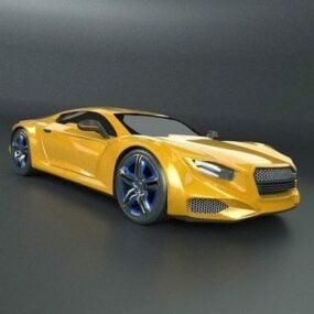 نموذج سيارة افيرون جي تي الصفراء ثلاثي الأبعاد