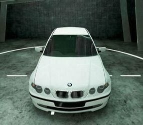 白いBMW 3シリーズ車3Dモデル