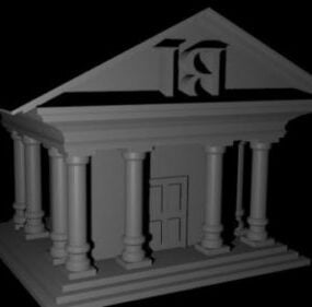 مدل سه بعدی ساختمان بانک به سبک باستانی