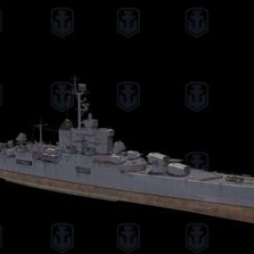 Model 3d Kapal Penjelajah Angkatan Laut Bayard
