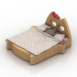 Double Bed Archpole 3d model