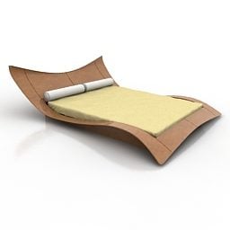 3д модель кровати Angelo деревянная стилизованная
