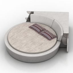 3д модель большой круглой кровати Бильбао