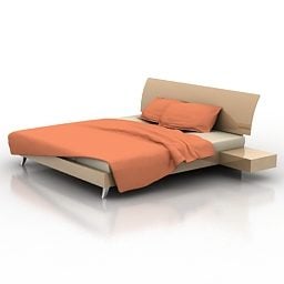 עיצוב מיטה זוגית מודרנית דגם תלת מימד
