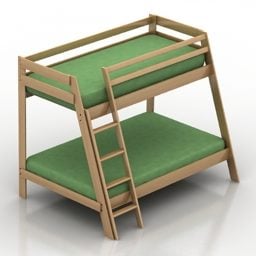 Furniture Bed Bunk Style 3d model