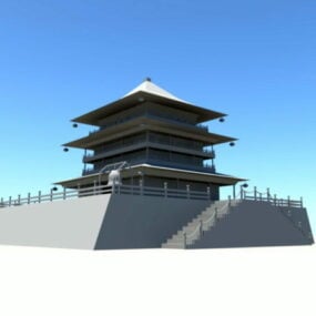 Antik Çan Kulesi Xian 3D modeli