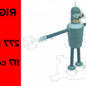 Robot przyszłości Bender Rigged Model 3d