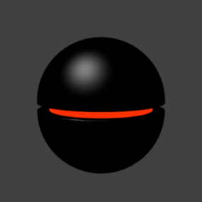 Personagem Black Ball Robot Ai Modelo 3D