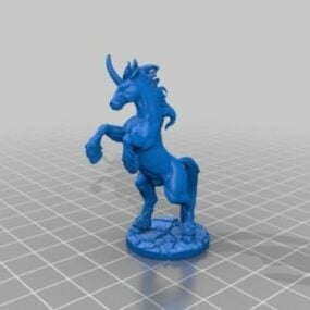 Modello 3d di scultura di unicorno nero